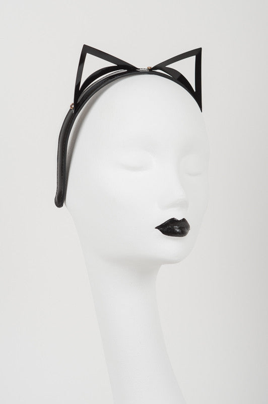 Sexy Designer Nénette Black Cat Headband Sexy Cat Lace Headband Black Cat Ears Headband, O/S | Adore Me main image 4