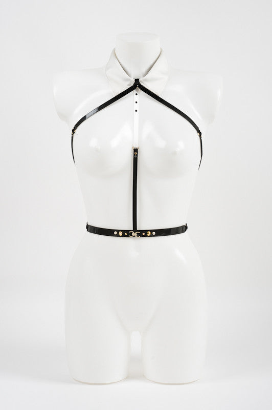 Detachable Velvet & Gold Leather Bow Tie