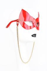 Roja Molded Kitten Sunglasses in Patent Red Leather by Fraulein Kink
