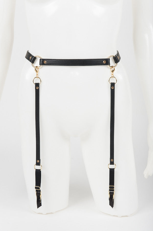 garter leather belt Black Lace Up Genuine Leather Garter Belt #U9203GBK – Jamin Leather® main image 0