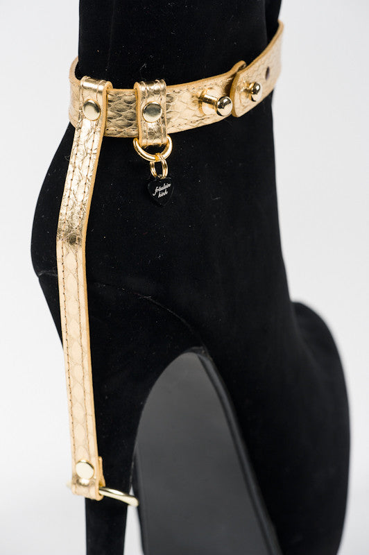 Golden Python Heel Restraints by Fräulein Kink