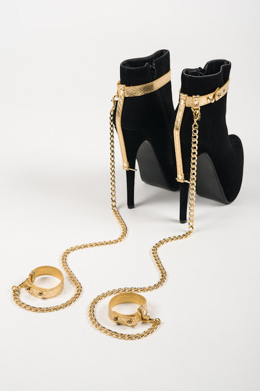 Golden Python Heel Restraints by Fräulein Kink