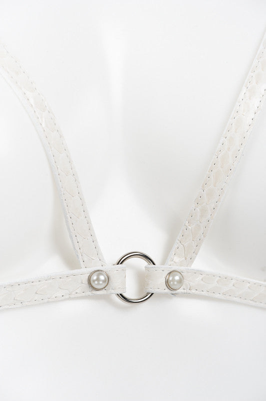 Ivory Python Bra Harness - Fräulein Kink
 - 2