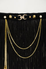 Josephine Skirt - Double Draped Gold Plated Chain & Tassels
