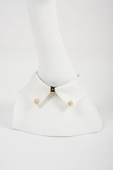 Ivory Black Crepe Satin Collar