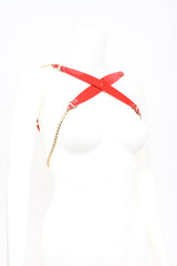 Roja Chain Harness in red patent leather by Fraulein Kink