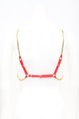 Roja Chain Harness in red patent leather by Fraulein Kink