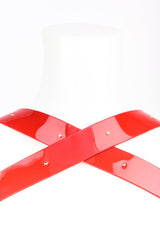Roja Wrap Harness in red patent leather by Fraulein Kink