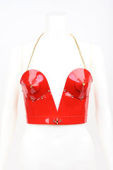 Roja Spiked Molded bustier in red patent leather by Fraulein Kink