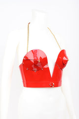 Roja Spiked Molded bustier in red patent leather by Fraulein Kink