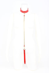 Roja Chain Lead in Red Patent Leather By Fraulein Kink