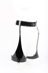 Rica Garter Belt in Black Patent Leather By Fraulein Kink