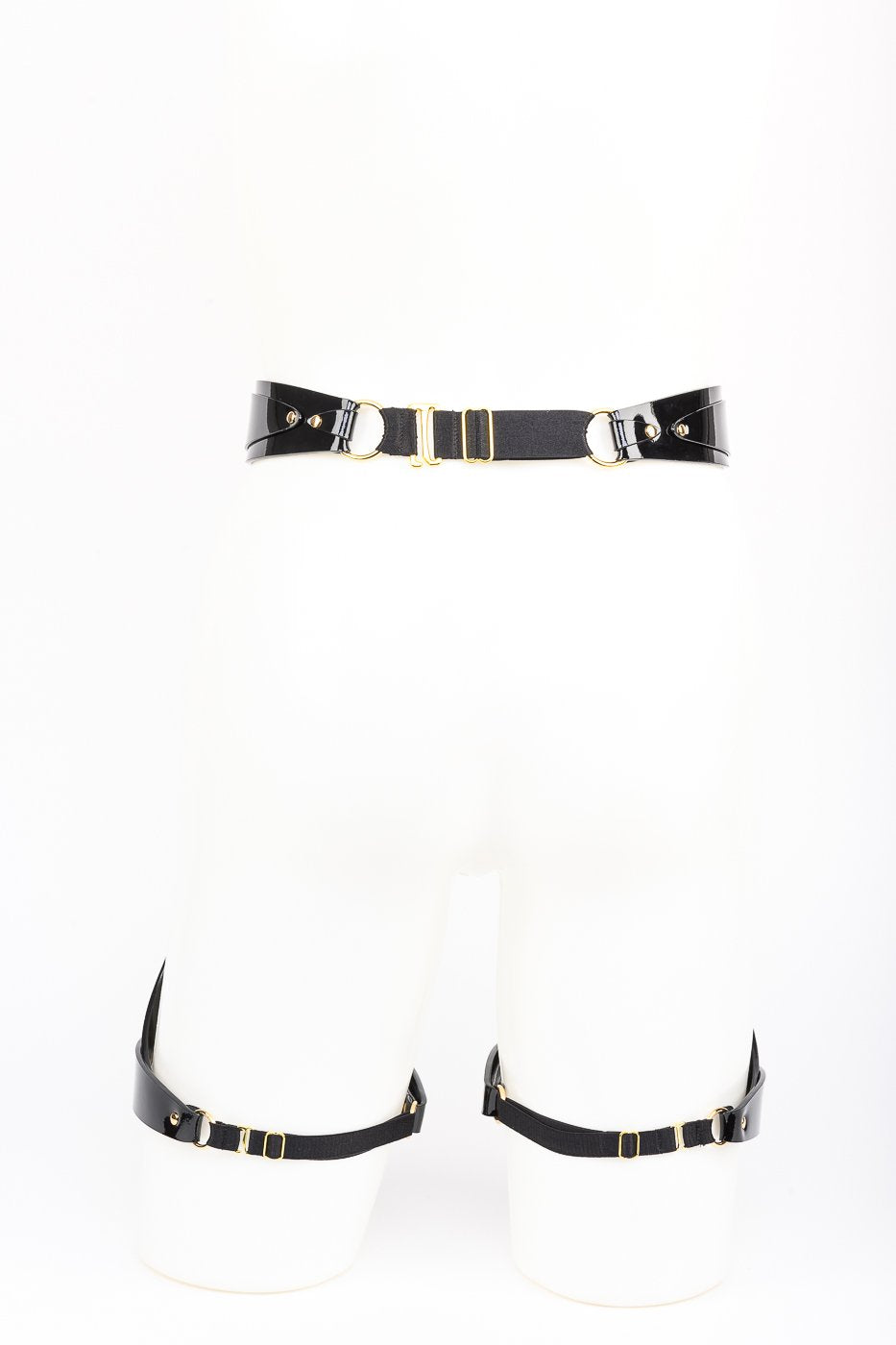 Rica Garter Belt in Black Patent Leather By Fraulein Kink