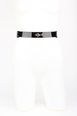 Rica Chain Garter Belt in Black Patent Leather by Fraulein Kink