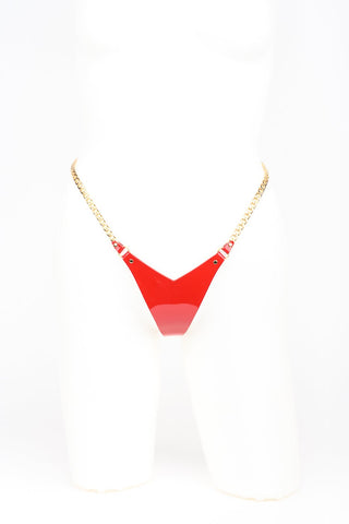 Roja Mini string in red and gold by Fraulein Kink
