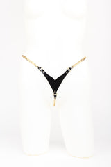 Rica Chain String in black and gold by Fraulein Kink