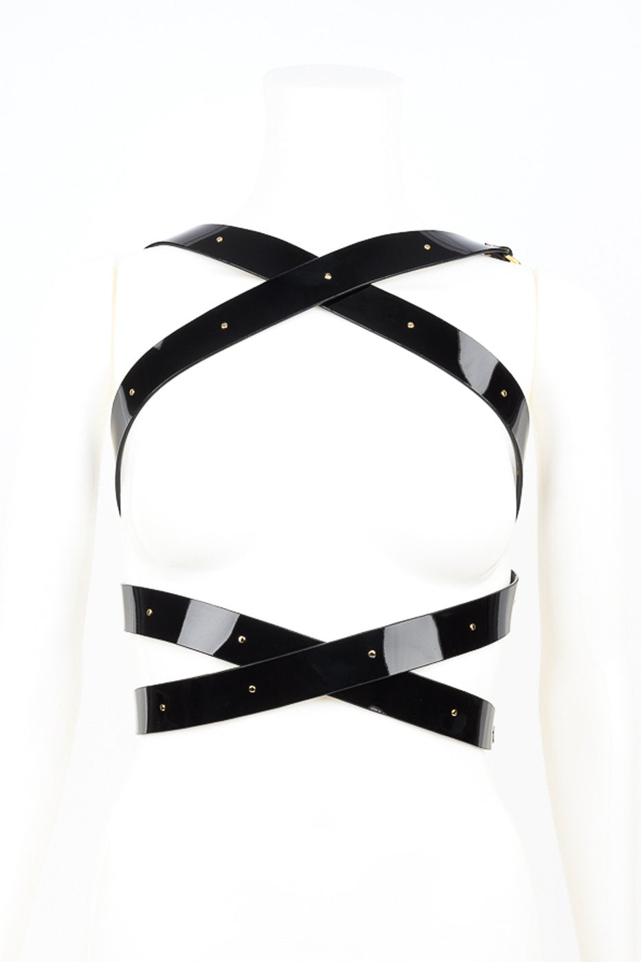 Rica Wrap Harness in Black Patent Leather by Fraulein Kink