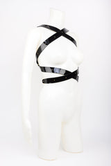 Rica Wrap Harness in Black Patent Leather by Fraulein Kink