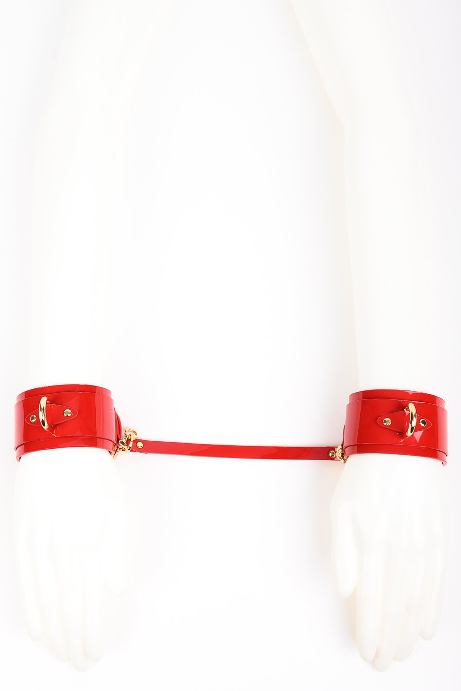 Roja red patent leather handcuffs by from Fraulein Kink