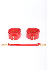 Roja red patent leather handcuffs by from Fraulein Kink