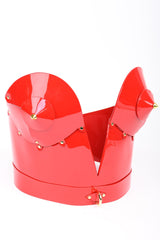 Roja Spiked Molded bustier in red patent leather by Fraulein Kink
