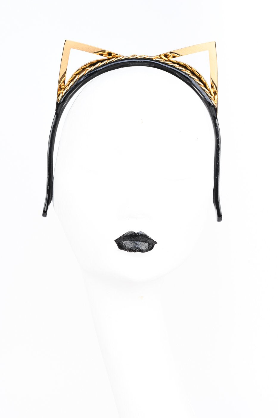 Kitten Ear Rica Headband in Black and Gold by Fraulein Kink