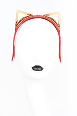 Roja Kitten Ear Headband in Red Patent Leather by Fraulein Kink 