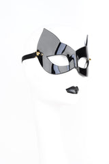 Rica Molded Kitten Mask in Black with gold spikes by Fraulein Kink