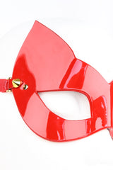 Roja Molded Kitten Mask in red patent leather with gold spikes by Fraulein Kink