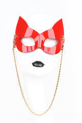 Roja Molded Kitten Sunglasses in Patent Red Leather by Fraulein Kink