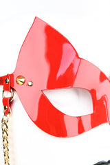 Roja Molded Kitten Sunglasses in Patent Red Leather by Fraulein Kink