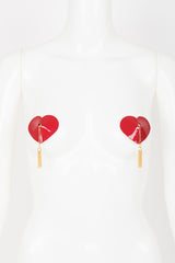 Red Hot Chain Heart Pasties