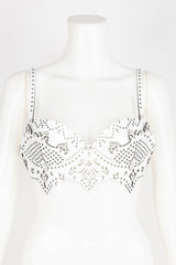 Luxury Patent Leather Bra with Pearl Rivets Buy Online at Fraulein Kink