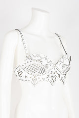 Luxury Patent Leather Bra with Pearl Rivets Buy Online at Fraulein Kink