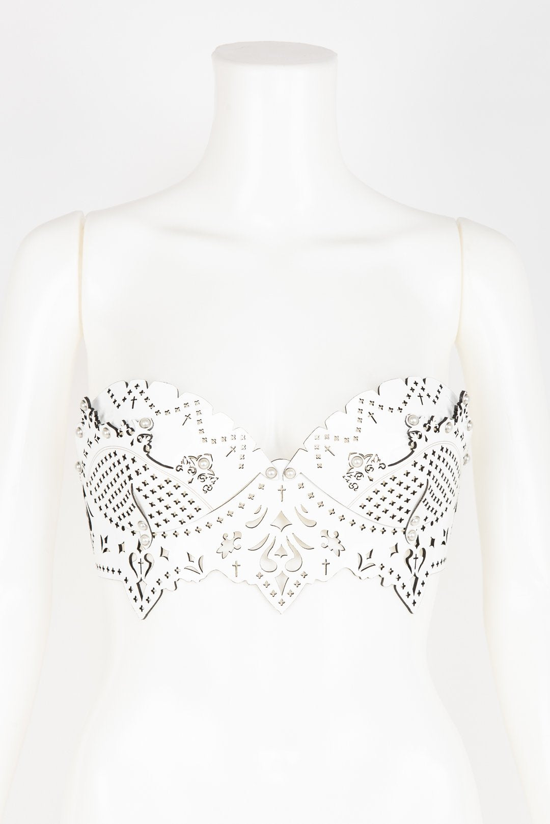 Luxury Patent Leather Bra with Pearl Rivets Buy Online at Fraulein Kink