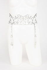 Luxury Patent Leather Garter Belt and Suspenders with Crystal Rivets Buy Online at Fraulein Kink