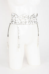 Luxury Patent Leather Garter Belt and Suspenders with Crystal Rivets Buy Online at Fraulein Kink