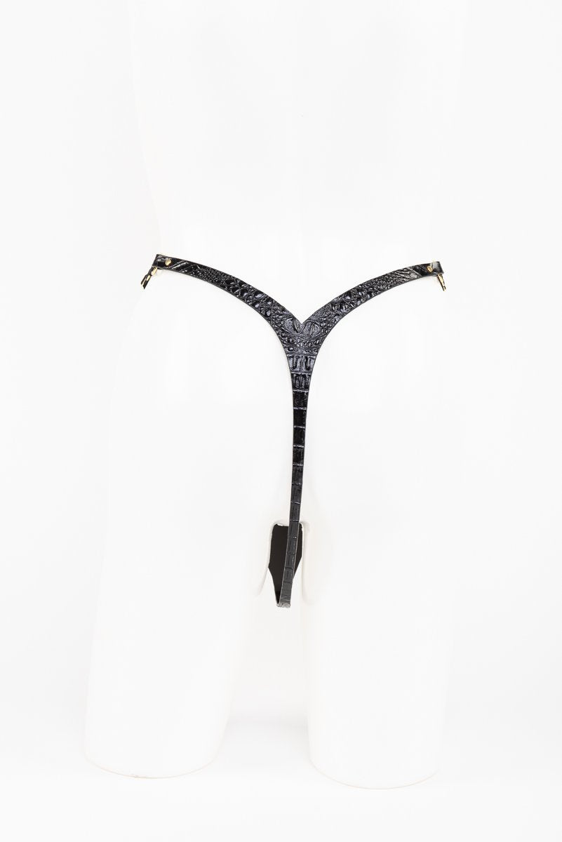 Buy Fraulein Kink Black Crocco Leather String Online