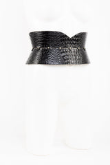 Buy Fraulein Kink Black Leather Crocco Belt With Garters Online