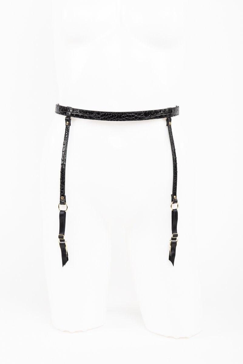 Buy Fraulein Kink Black Crocco Garter Belt Online 