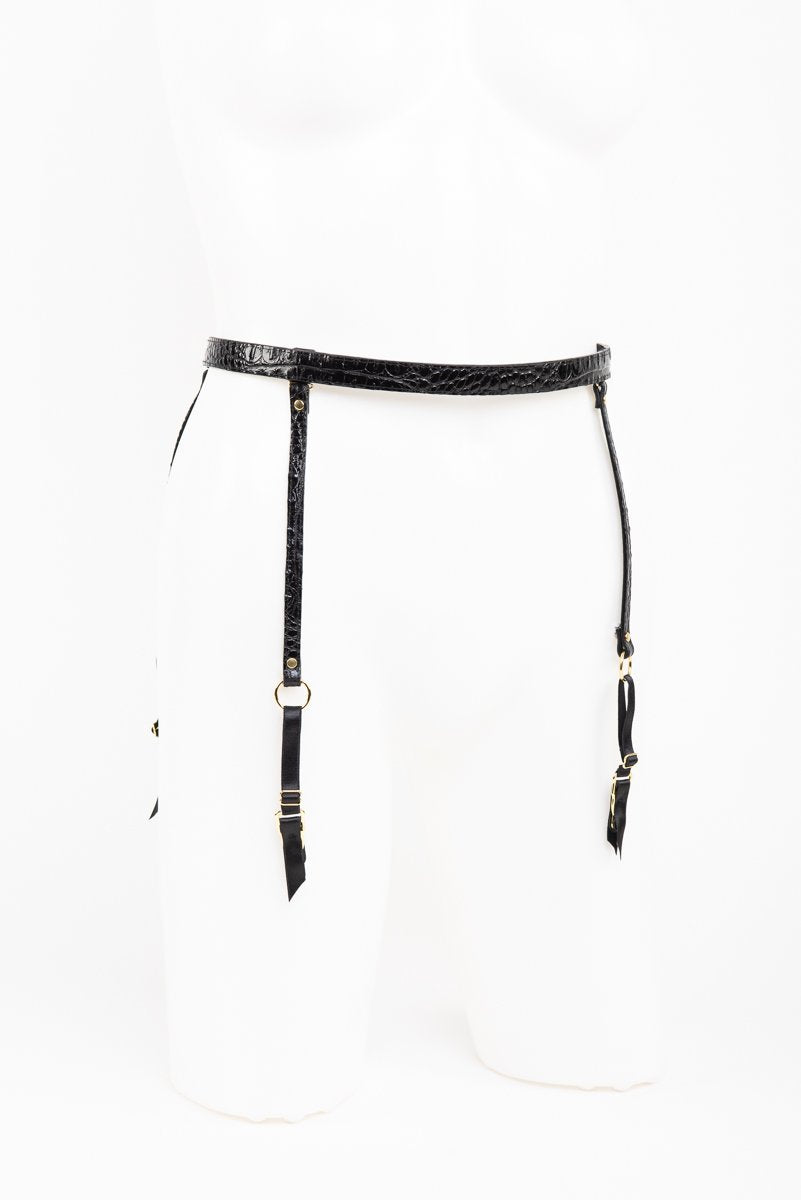 Buy Fraulein Kink Black Crocco Garter Belt Online 