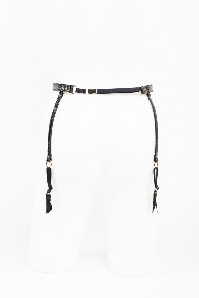 Buy Fraulein Kink Black Crocco Garter Belt Online 