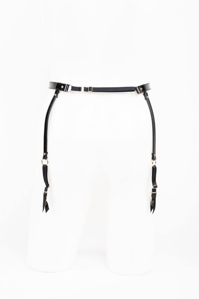 Fraulein Kink Black Patent Leather Garter Belt With Lion Online