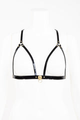Buy Fraulein Kink Black Patent Leather Cage Bra Harness Online