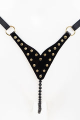 Buy Fraulein Kink Online. Patent Leather Pearl String with Gold Rivets.