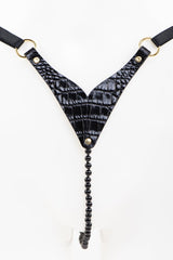 Buy Fraulein Kink Black Crocco Pearl String Online 