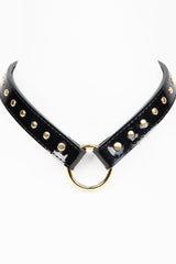 Buy Fraulein Kink Online. Patent Leather Choker with Gold Rivets.