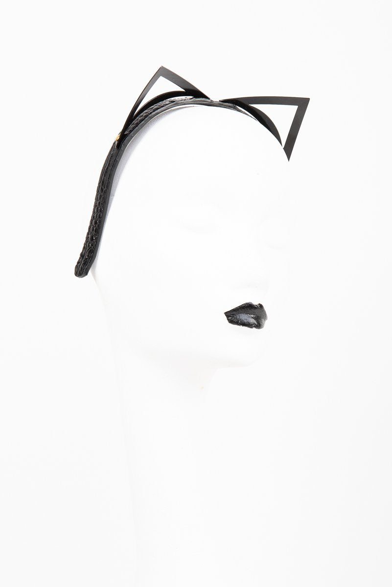 Buy Fraulein Kink Black Crocco Kitten Headband Online 