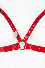 Luxury Patent Leather Harness Bra with Crystal Rivets Buy Online at Fraulein Kink
