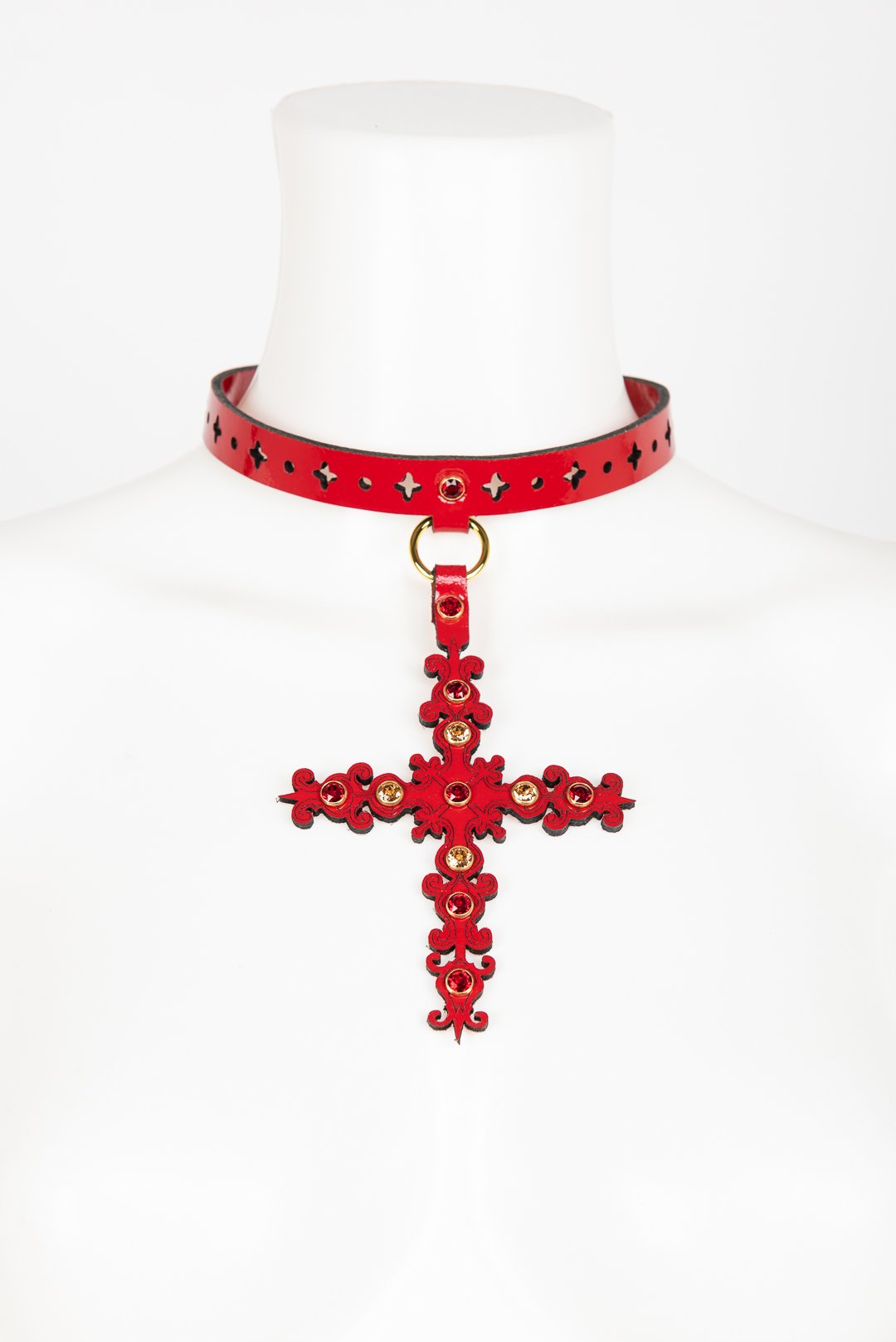 Luxury Patent Leather Cross Choker Buy Online at Fraulein Kink